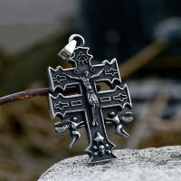 Nerezová ocel Cross Přívěsky, 304 Stainless Steel, Kříž, lesklý, Vintage & DIY, 36.20x63.10mm, Prodáno By PC