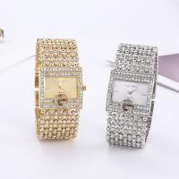 Women Wrist Watch Zinc Alloy with Glass & 304 Stainless Steel waterproofless & Chinese movement & for woman & with rhinestone nickel lead & cadmium free Length Approx 21 cm Sold By PC