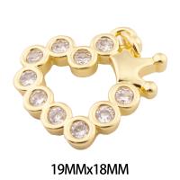 Cubic Zirconia Micro Pave Brass Pendant Heart high quality gold color plated DIY & micro pave cubic zirconia nickel lead & cadmium free Approx 3mm Approx Sold By Lot