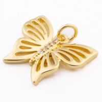 Cubic Zirconia Micro Pave Brass Pendant Butterfly high quality gold color plated DIY & micro pave cubic zirconia nickel lead & cadmium free Approx 3mm Approx Sold By Lot