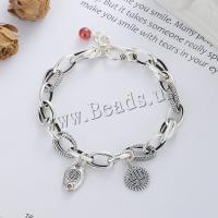 Bracelets en argent sterling, Argent sterling 925, avec 1.18inch chaînes de rallonge, bijoux de mode & pour femme, protéger l'environnement, sans nickel, plomb et cadmium, Longueur Environ 7.48 pouce, Vendu par PC