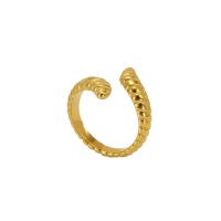 Anillo de dedo de acero inoxidable, acero inoxidable 304, 18K chapado en oro, Joyería & para mujer, dorado, Vendido por UD