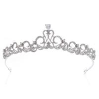 Tiaras, Sinc Alloy, micrea réiteach zirconia ciúbach & do bhean & le rhinestone, nicil, luaidhe & caidmiam saor in aisce, Trastomhas Istigh:Thart 145mm, Díolta De réir PC