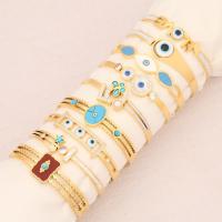 304 roestvrij staal Bangle, met turkoois, gold plated, verschillende stijlen voor de keuze & voor vrouw & glazuur & met strass, Binnendiameter:Ca 60x50mm, Verkocht door PC