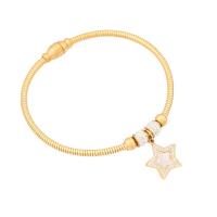 304 roestvrij staal Bangle, met Hars, gold plated, verschillende stijlen voor de keuze & voor vrouw & met strass, Lengte Ca 7.9 inch, Verkocht door PC