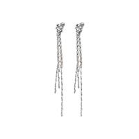 Pendientes Ear Cuff, metal, Joyería & micro arcilla de zirconia cúbica & para mujer, plateado, libre de níquel, plomo & cadmio, 180x20mm, Vendido por Par