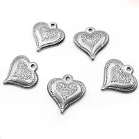 Acciaio inossidabile Cuore Ciondoli, 304 acciaio inox, lucido, Vintage & DIY, colore originale, 21x21mm, Venduto da PC