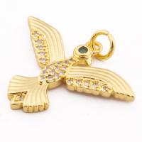 Cubic Zirconia Micro Pave Brass Pendant Bird high quality gold color plated DIY & micro pave cubic zirconia nickel lead & cadmium free Approx 3mm Approx Sold By Lot