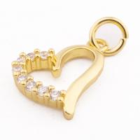 Cubic Zirconia Micro Pave Brass Pendant Heart high quality gold color plated DIY & micro pave cubic zirconia nickel lead & cadmium free Approx 3mm Approx Sold By Lot