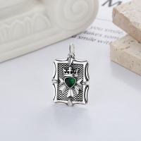 Cyrkonia sześcienne Micro Pave 925 Sterling Srebrny wisiorek, 925 Srebro, DIY & mikro utorować cyrkonia, bez zawartości niklu, ołowiu i kadmu, 20x25mm, sprzedane przez PC