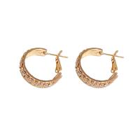 Cubic Zirconia Micro Pave Brass Earring Copper Alloy real gold plated fashion jewelry & micro pave cubic zirconia & for woman nickel lead & cadmium free Sold By Pair