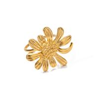 Edelstahl Ringe, 304 Edelstahl, Sonnenblume, plattiert, Modeschmuck, goldfarben, 24.70mm, Innendurchmesser:ca. 18mm, verkauft von PC