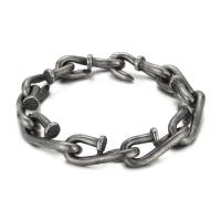 Bracciale gioielli in acciaio inossidabile, 304 acciaio inox, gioielli di moda & unisex, piombo nero, 12, Lunghezza 22 cm, Venduto da PC