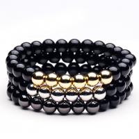 Fashion Bracelet & Bangle Jewelry Hematite with Zinc Alloy handmade fashion jewelry & Unisex Sold Per 18 cm Strand