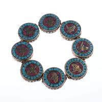 Grânulos de espaçador latão, cobre, Roda plana, cromado de cor dourada, Vintage & DIY, cores misturadas, níquel, chumbo e cádmio livre, 24x7mm, vendido por PC