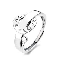 Sterling Silver smycken finger ring, 925 sterling silver, mode smycken & för kvinna, nickel, bly och kadmium gratis, 11mm, Säljs av PC