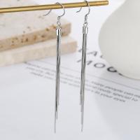 Fringe pendientes de la manera, Plata de ley 925, chapado, Joyería & para mujer, más colores para la opción, libre de níquel, plomo & cadmio, 75mm, Vendido por Par