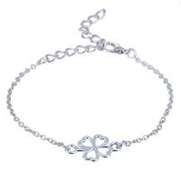 Sinc Alloy Bracelet, le 1.97inch slabhra extender, Ceithre Leaf Seamair, plátáilte, jewelry faisin & do bhean, dathanna níos mó le haghaidh rogha, nicil, luaidhe & caidmiam saor in aisce, Fad Thart 5.51 Inse, Díolta De réir PC