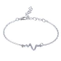 Quelques Bracelet à et Bangle, alliage de zinc, avec 1.97inch chaînes de rallonge, Électrocardiographique, Placage, bijoux de mode & unisexe, plus de couleurs à choisir, protéger l'environnement, sans nickel, plomb et cadmium, Longueur Environ 5.51 pouce, Vendu par PC