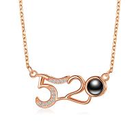 Collier en laiton, Placage, bijoux de mode & pour femme & avec strass, plus de couleurs à choisir, protéger l'environnement, sans nickel, plomb et cadmium, 25mm, Vendu par Environ 21.26 pouce brin