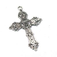 Zinc Alloy Cross Přívěsky, Zinek, Kříž, á, módní šperky & DIY, nikl, olovo a kadmium zdarma, 55x36x1.80mm, Prodáno By PC