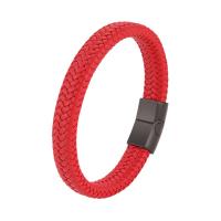 PU Leather Cord Bracelets with 316L Stainless Steel Vacuum Ion Plating & for man Sold By PC