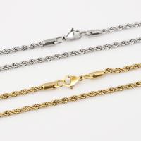 Stainless Steel Chain Ogrlica, 304 nehrđajućeg čelika, Galvanska oplata, Francuski lanac užeta & modni nakit & polirana & razlièite duljine za izbor & možete DIY & bez spolne razlike, više boja za izbor, 50računala/Torba, Prodano By Torba