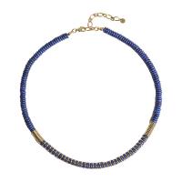 Lapis lazuli Halsband, med 304 rostfritt stål, med 2inch extender kedja, äkta guldpläterad, mode smycken & för kvinna, Längd Ca 17.3 inch, Säljs av PC