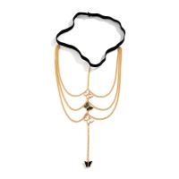 Body Chain Sieraden, Zinc Alloy, met ijzeren ketting & Plank, voor vrouw, gouden, nikkel, lood en cadmium vrij, Lengte Ca 17.7 inch, Verkocht door PC