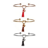 Bracelet en acier inoxydable, Acier inoxydable 304, avec Cordon de noeud, glandpompon, bijoux de mode & pour femme & creux, plus de couleurs à choisir, 2mm, Diamètre intérieur:Environ 66mm, Vendu par PC