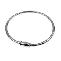 Bracelet en acier inoxydable, Acier inoxydable 304, avec Aimant, bijoux de mode & pour femme, couleur originale, Diamètre intérieur:Environ 60mm, Vendu par PC