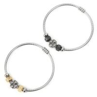 Stainless Steel Bangle 304 Stainless Steel with Magnet Four Leaf Clover Vacuum Ion Plating vintage & fashion jewelry & for woman 3mm Length Approx 18.5 cm Sold By PC