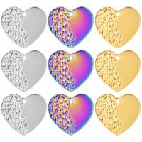 Stainless Steel Heart Pendants 304 Stainless Steel Vacuum Ion Plating DIY Sold By PC