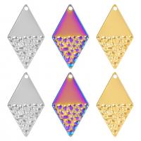 Stainless Steel Pendants 304 Stainless Steel Rhombus Vacuum Ion Plating DIY Sold By PC