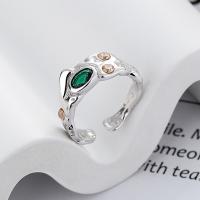 Zircon cubique Micro Pave Sterling Silver Rings, Argent sterling 925, bijoux de mode & pavé de micro zircon & pour femme, protéger l'environnement, sans nickel, plomb et cadmium, 7mm, Vendu par PC