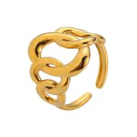 Anillo de dedo de acero inoxidable, acero inoxidable 304, 18K chapado en oro, Joyería & para mujer, dorado, Vendido por UD