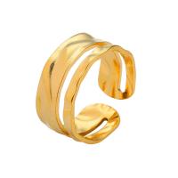 Anillo de dedo de acero inoxidable, acero inoxidable 304, chapado, Joyería & para mujer, dorado, Vendido por UD