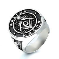 Anillo de dedo de acero inoxidable, acero inoxidable 304, pulido, Joyería & diverso tamaño para la opción & para hombre, más colores para la opción, 23mm, Vendido por UD