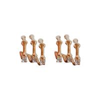 Cubic Zirconia Micro Pave Brass Earring Copper Alloy real gold plated fashion jewelry & micro pave cubic zirconia & for woman nickel lead & cadmium free Sold By Pair