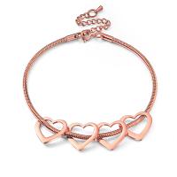 Roestvrijstalen Anklet, 304 roestvrij staal, met 6CM extender keten, Hart, plated, mode sieraden & verschillende grootte voor keus & voor vrouw, meer kleuren voor de keuze, nikkel, lood en cadmium vrij, Lengte Ca 18-23 cm, Verkocht door PC