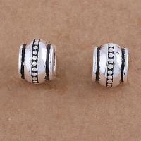 Zinc Alloy Large Hole Bead barrel antique silver color plated vintage & DIY nickel lead & cadmium free Approx Sold By Bag