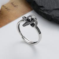 Zircon cubique Micro Pave Sterling Silver Rings, Argent sterling 925, fleur, bijoux de mode & pavé de micro zircon & pour femme, protéger l'environnement, sans nickel, plomb et cadmium, 12mm, Vendu par PC