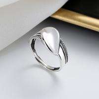 Bijoux de bague en argent sterling , Argent sterling 925, feuille, bijoux de mode & pour femme, protéger l'environnement, sans nickel, plomb et cadmium, 10mm, Vendu par PC