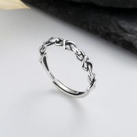 925 Sterling Silver Finger Rings Antique finish fashion jewelry & for woman nickel lead & cadmium free 4mm Sold By PC