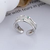 Zircon cubique Micro Pave Sterling Silver Rings, Argent sterling 925, bijoux de mode & pavé de micro zircon & pour femme, protéger l'environnement, sans nickel, plomb et cadmium, 8mm, Vendu par PC