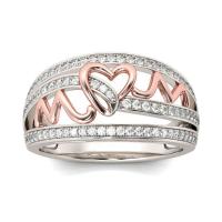 Anillo de Aleación de Zinc, chapado en color rosa dorada, Joyería & diverso tamaño para la opción & para mujer & con diamantes de imitación, libre de níquel, plomo & cadmio, Vendido por UD