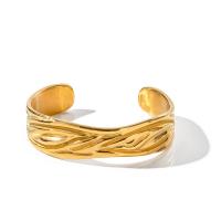 Rozsdamentes acél bangle, 304 rozsdamentes acél, 18K aranyozott, divat ékszerek & a nő, aranysárga, Belső átmérő:Kb 59.4mm, Által értékesített PC