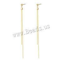 Fashion Fringe Boucles d'oreilles, Alliage de cuivre, Plaqué d'or, bijoux de mode & pour femme, protéger l'environnement, sans nickel, plomb et cadmium, 80x3mm, Vendu par paire