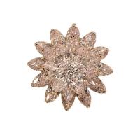 Broche bijoux de mode, laiton, fleur, Placage, pavé de micro zircon & pour femme, plus de couleurs à choisir, protéger l'environnement, sans nickel, plomb et cadmium, 40x40mm, Vendu par PC