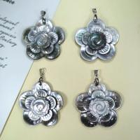 Sinc Alloy Flower Pendants, le Dubh Shell, plátáilte, DIY, nicil, luaidhe & caidmiam saor in aisce, 48x48mm, Díolta De réir PC